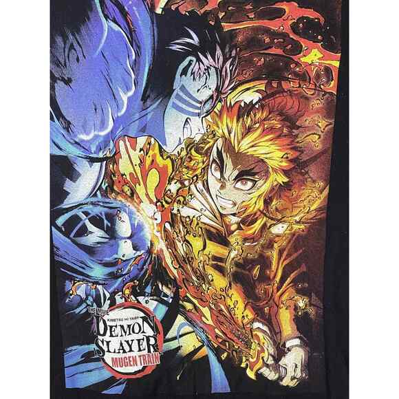 Demon Slayer Shirt Mens M Black Short Sleeve Mugan Train Anime Tee Nerdcore - Picture 2 of 3